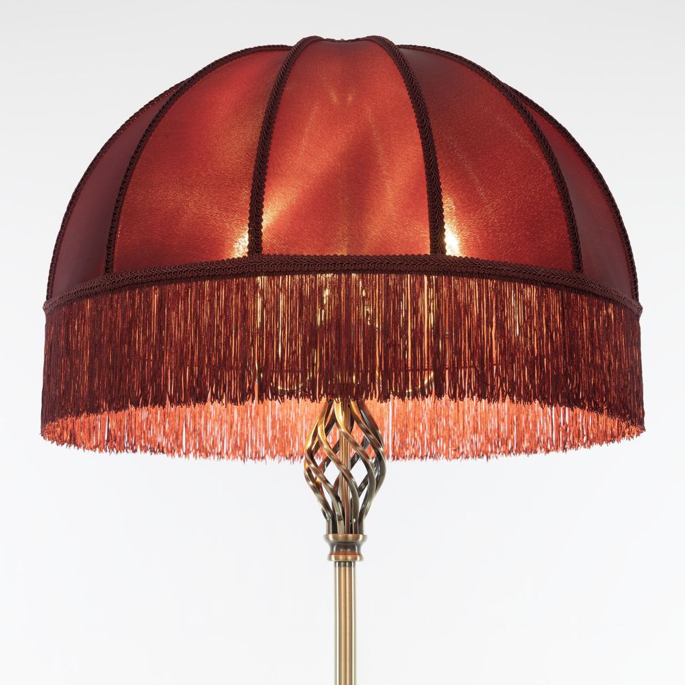 Citilux Базель CL407933 Торшер бронза с красным абажуром