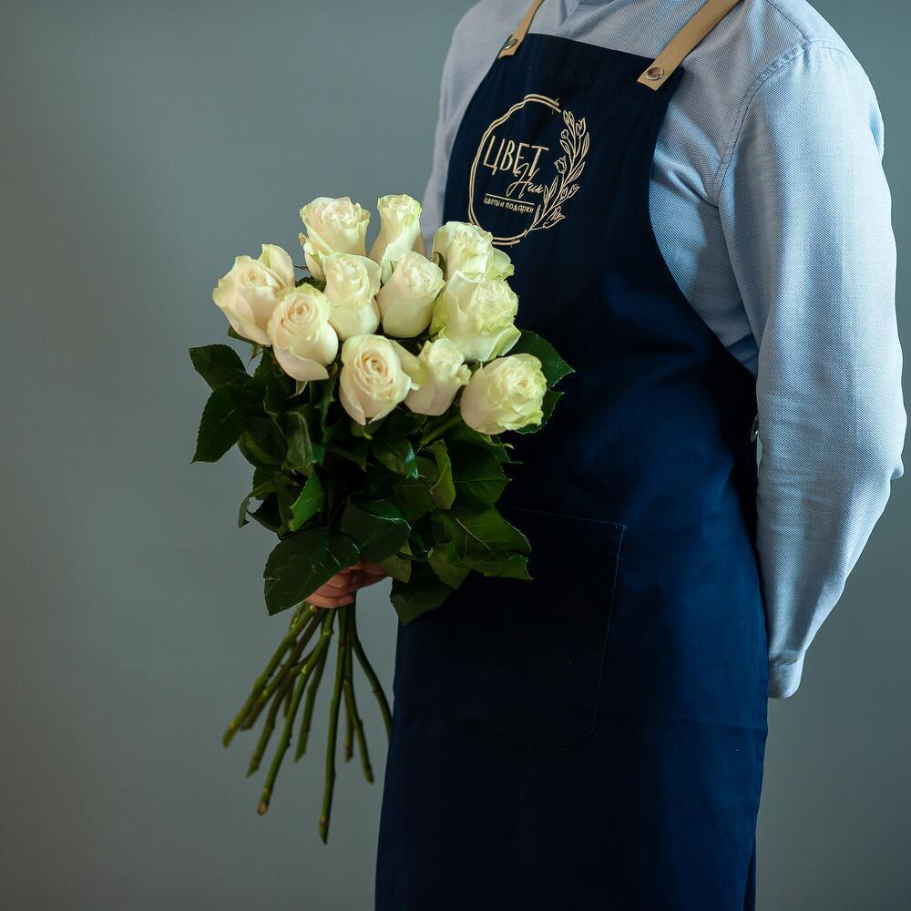 Белые розы Эквадор Premium 60см