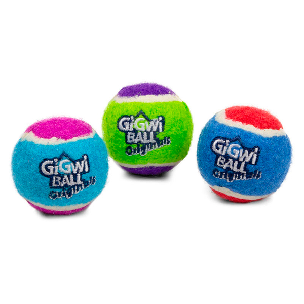 Игрушка GiGwi "3 мяча с пищалкой", для собак, 4 см.
