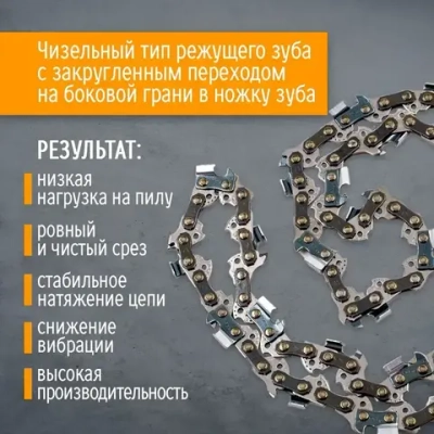 Цепь для пилы 400 мм, шаг 3/8" 55 зв. 1 шт.