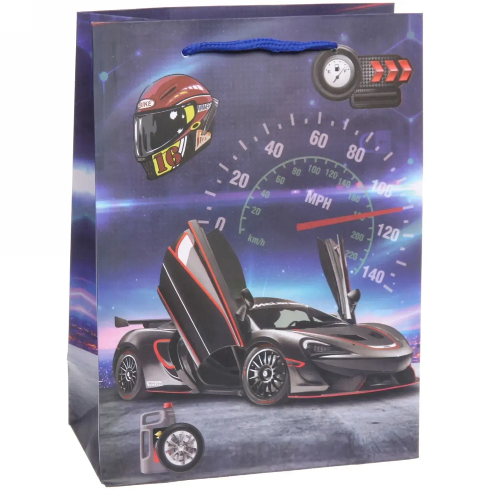 Пакет подарочный «Гонка» 18*24*8,5 см
