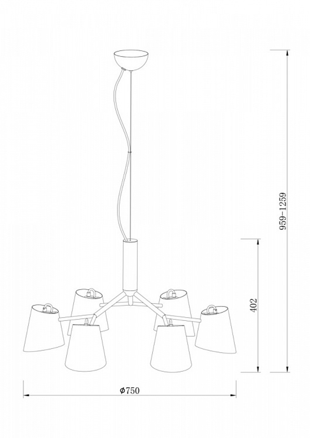 Подвесная люстра Freya FR5127PL-06B