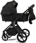 Детская коляска Peppy Monaco 3 в 1 с автокреслом Verona Black Black (черный), рама черная матовая