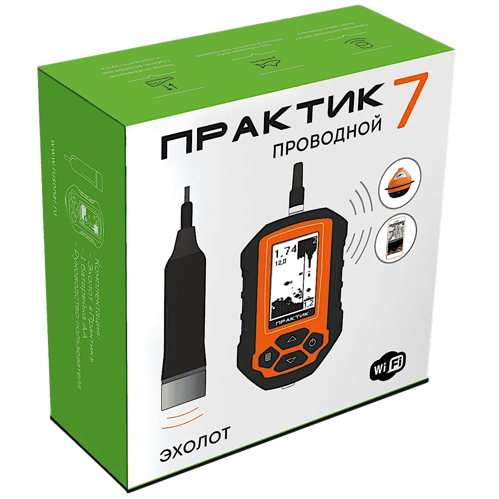 Эхолот Практик 7 Проводной 128х64p 40° 110х72х27мм 225г кабель 2м