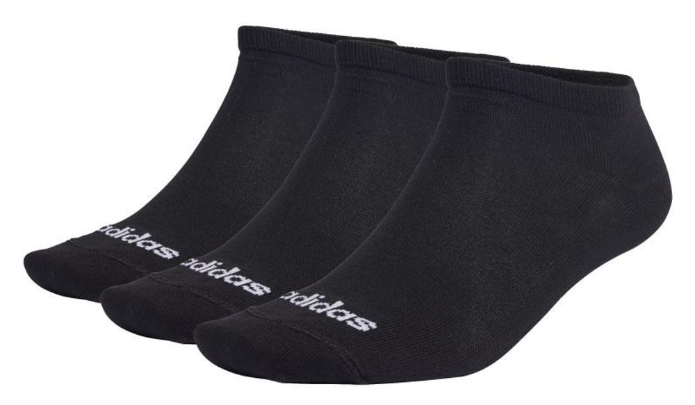 Теннисные носки Adidas Thin Linear Low-Cut Socks 3P - black/white