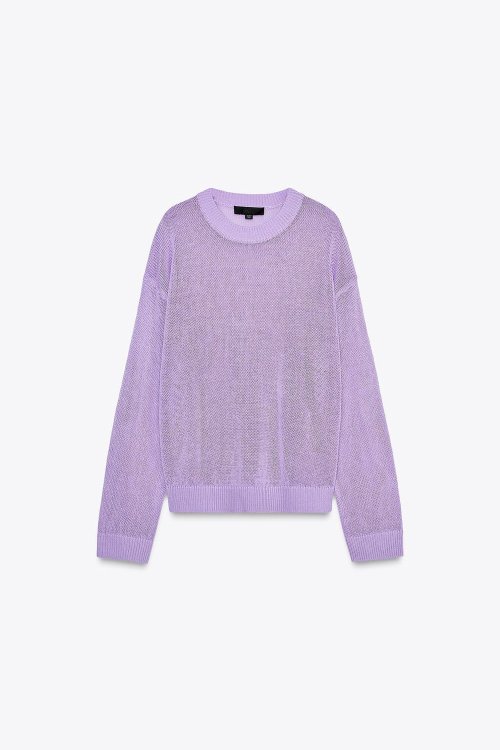 ZARA ОДНОТОННЫЙ СВИТЕР ПРЯМОГО КРОЯ, СИРЕНЕВЫЙ