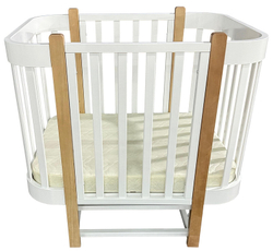 Детская кроватка Кедр Florencia продольный маятник 3 в 1 белый/бук