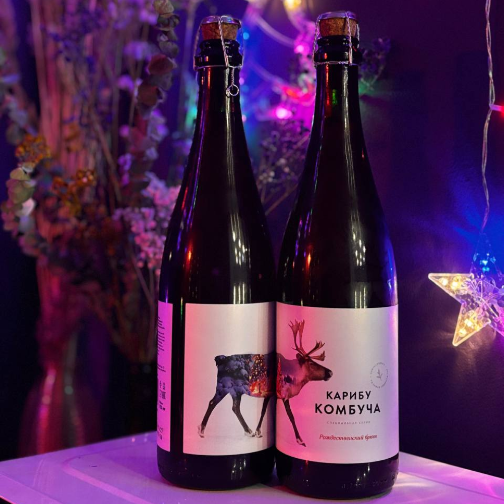 Рождественский Брют Карибу Комбуча, 0,75 л