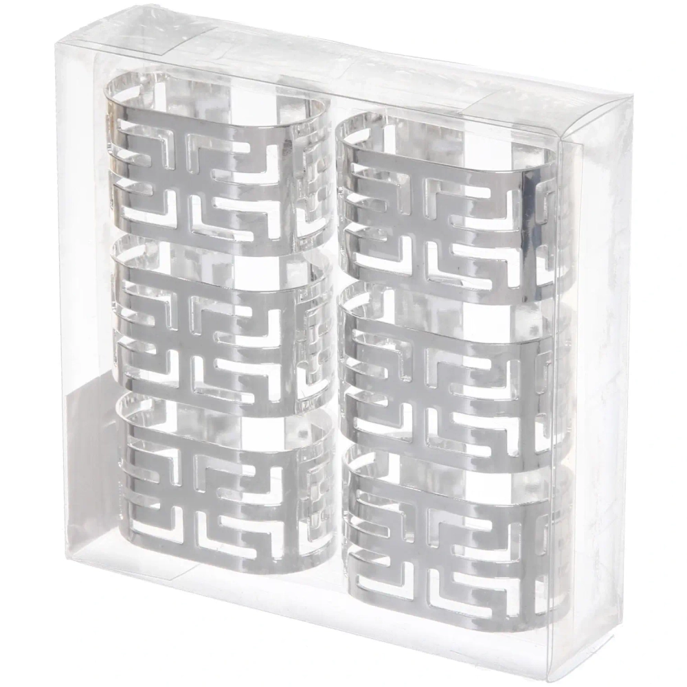 Набор колец для салфеток 6шт «Олимпия» 5,5*3см, серебро