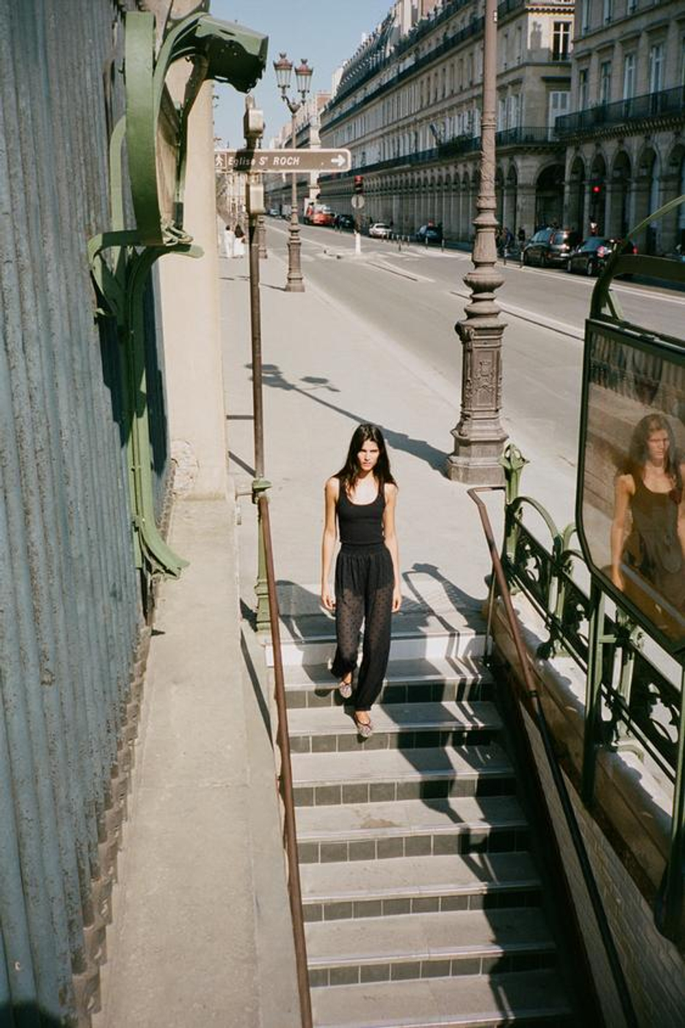 ZARA БРЮКИ-ШАРОВАРЫ В ГОРОШЕК, ЧЕРНЫЙ