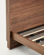 Кровать Norlen из орехового шпона с темной отделкой LED 180 x 200 см