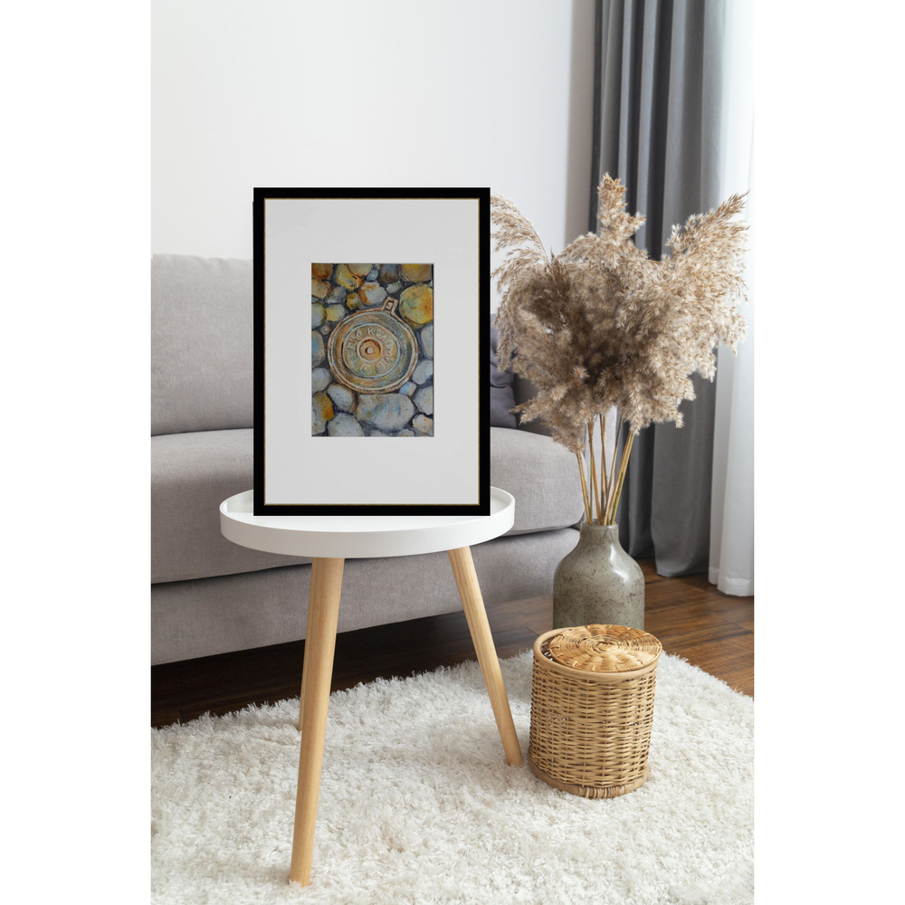 Картина авторская акварельная в паспарту 21х30 см на стену для интерьера "Тепло Коломны"