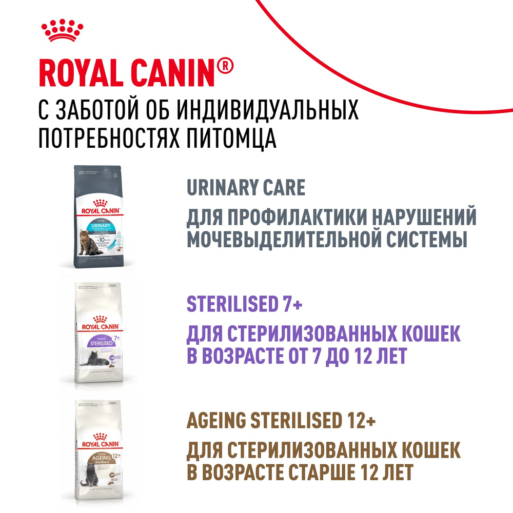 Royal Canin Sterilised 37 Стерилайзд Корм сухой для взрослых стерилизованных кошек в возрасте от 1 года до 7 лет 4кг