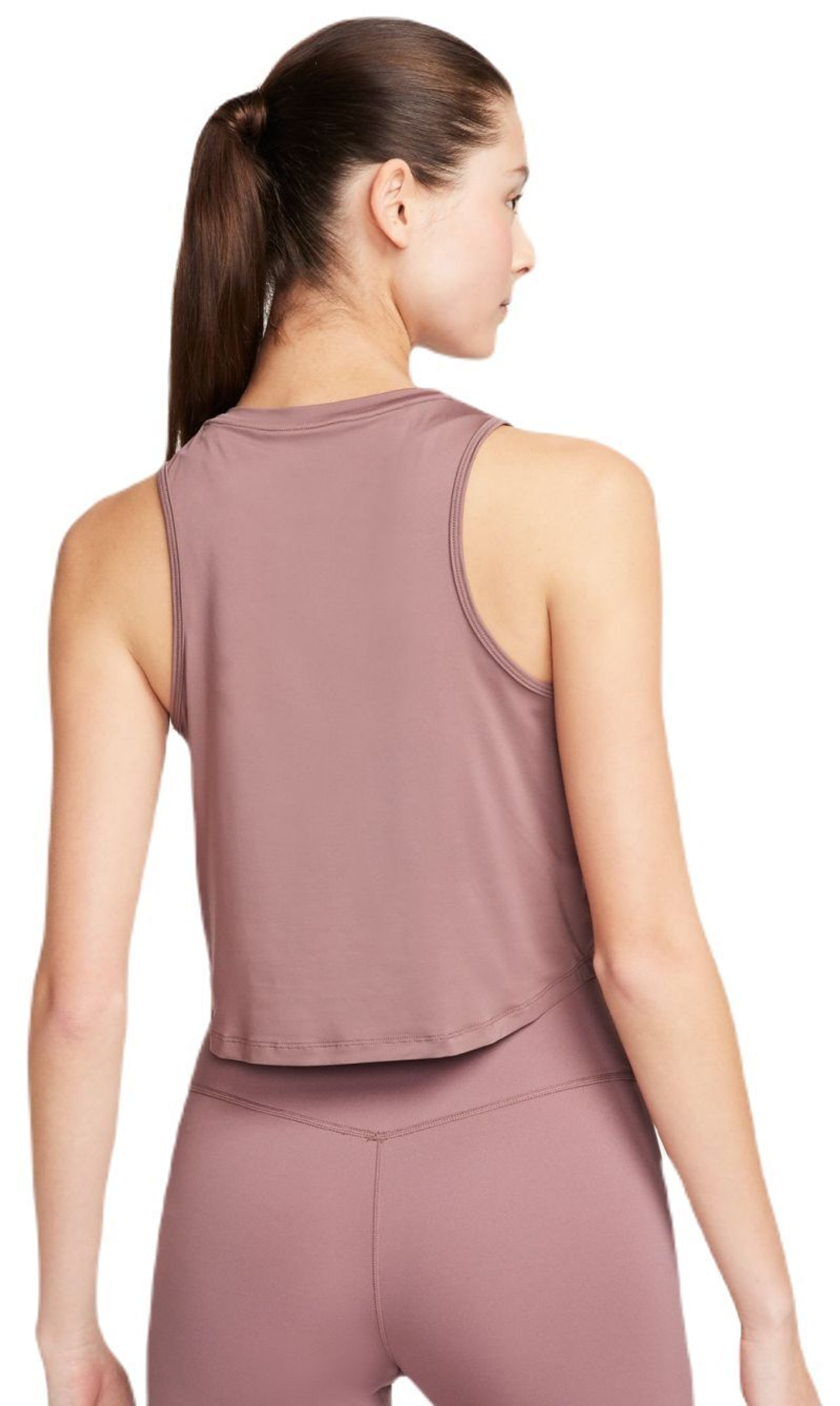 Топ теннисный Nike One Classic Dri-Fit Cropped Tank Top - smokey mauve/black