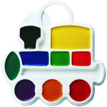 Акварель медовая "Паровозик" 9 цветов, без кисти, пластик (Луч)