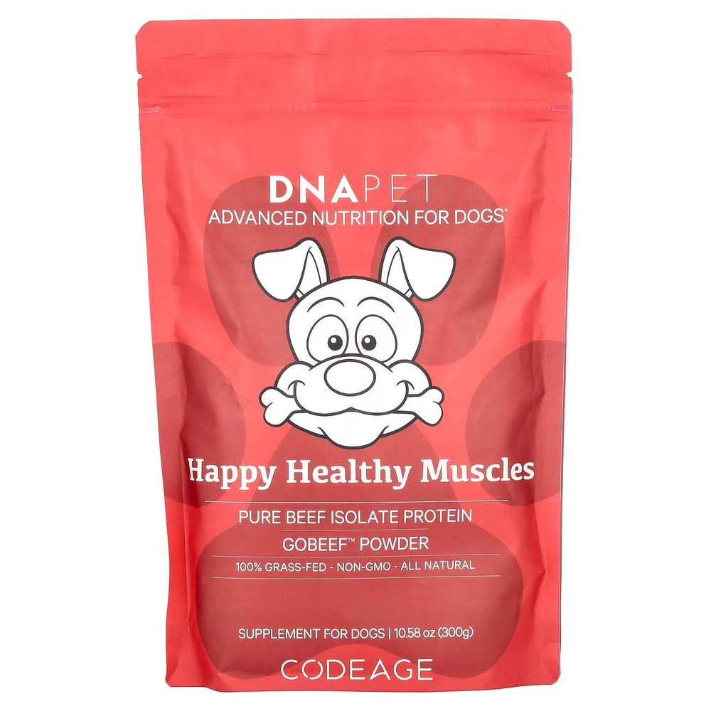 Codeage, ДНК Pet, Happy Healthy Muscles для собак, без ароматизаторов, 300 г (10,58 унции)