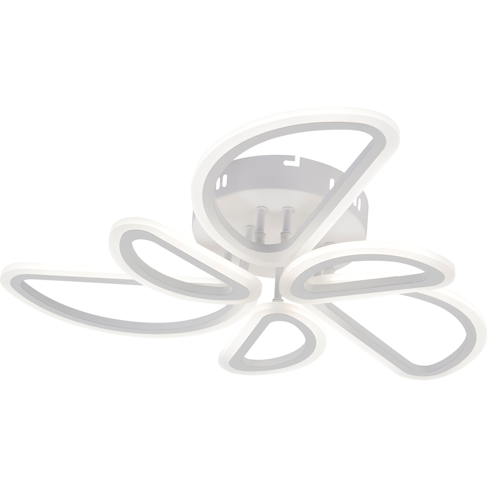 Потолочный светодиодный светильник 61Вт, 5730Лм, 3000-6500К, Ra>80,  плавная регулировка мощности, изменение цветовой температуры, ночник,  металл/акрил, белый