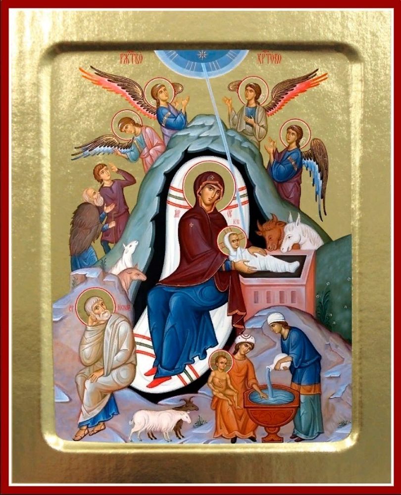 Икона Рождества Христова на дереве: 125 х 160 (Синопсисъ)