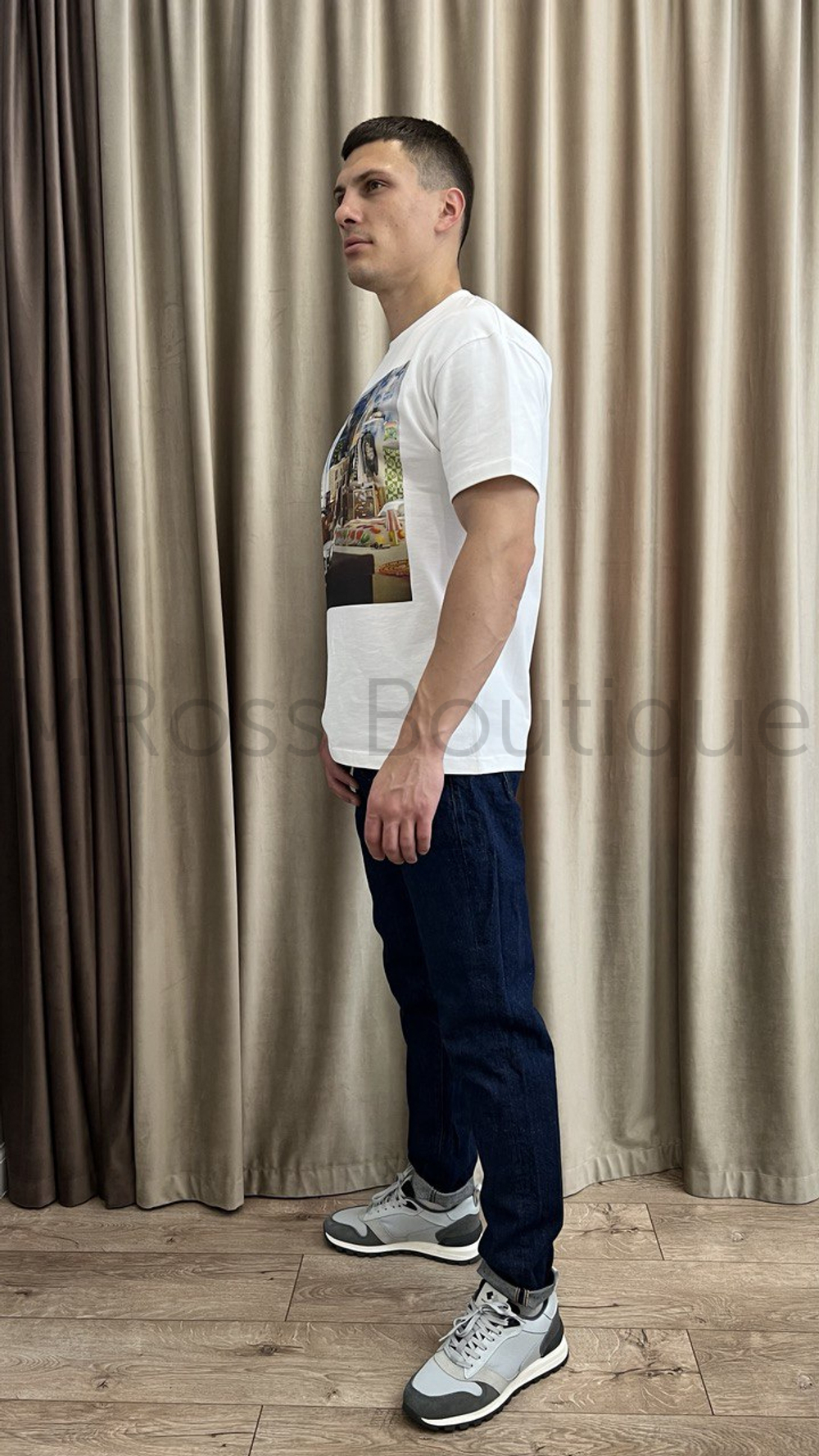 Белая футболка Louis Vuitton с принтом