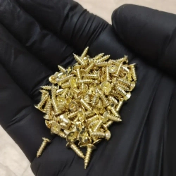 Шуруп - саморез маленький 2*6мм декоративный с потайной головкой (цвет - золото) - 100 штук