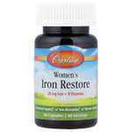 Carlson, Womens Iron Restore, 28 mg Iron + B Vitamins, 60 Capsules