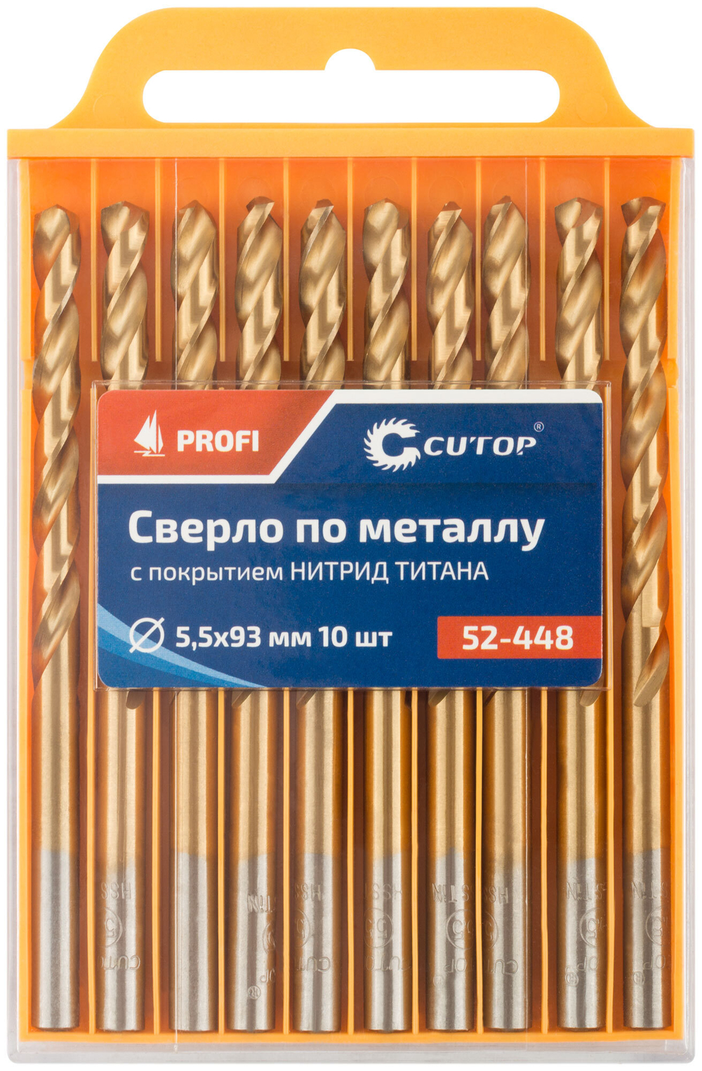 Сверло по металлу Cutop Profi с титановым покрытием, 5,5х93 мм (10 шт) 52-448