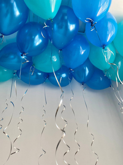 Воздушные шары под потолок бирюза/синий №3432