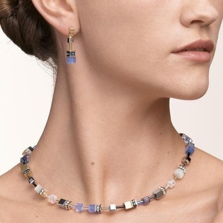 Серьги Coeur de Lion Blue-Gold 2839/21-0716 цвет голубой, синий, серый