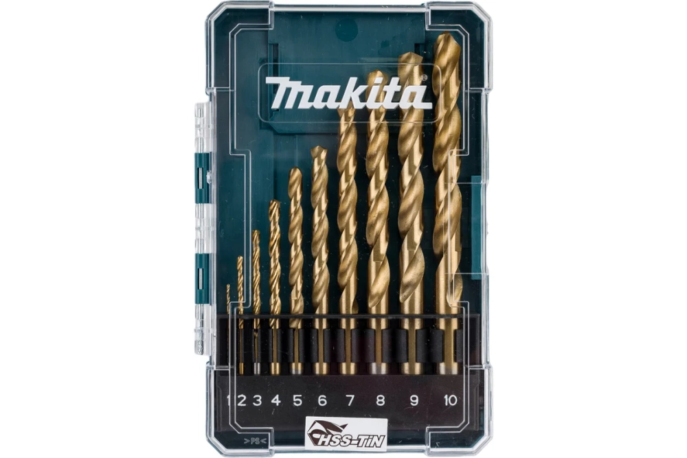 Набор сверл по металлу HSS-TiN Economy 10 шт.,1-10 мм Makita D-72849