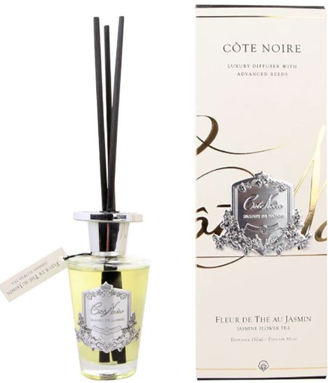 Цветочный чай с жасмином, ароматический диффузор в серебряном декоре, Cote Noire
