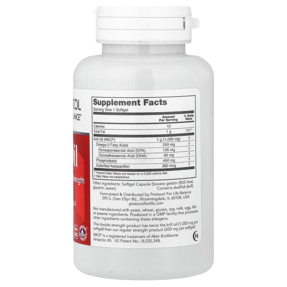 Protocol for Life Balance, масло криля, 60 капсул (1000 мг в каждой)