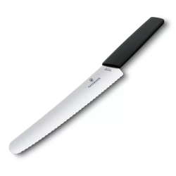 Victorinox - Нож Swiss Modern 22см с зубцами черный / артикул   6.9073.22WB  / GTIN 7611160092410
