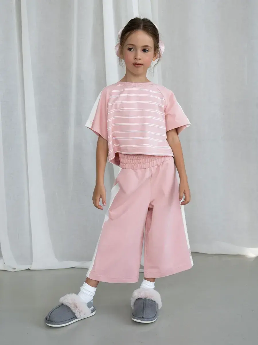 Летний костюм детский, футболка и кюлоты