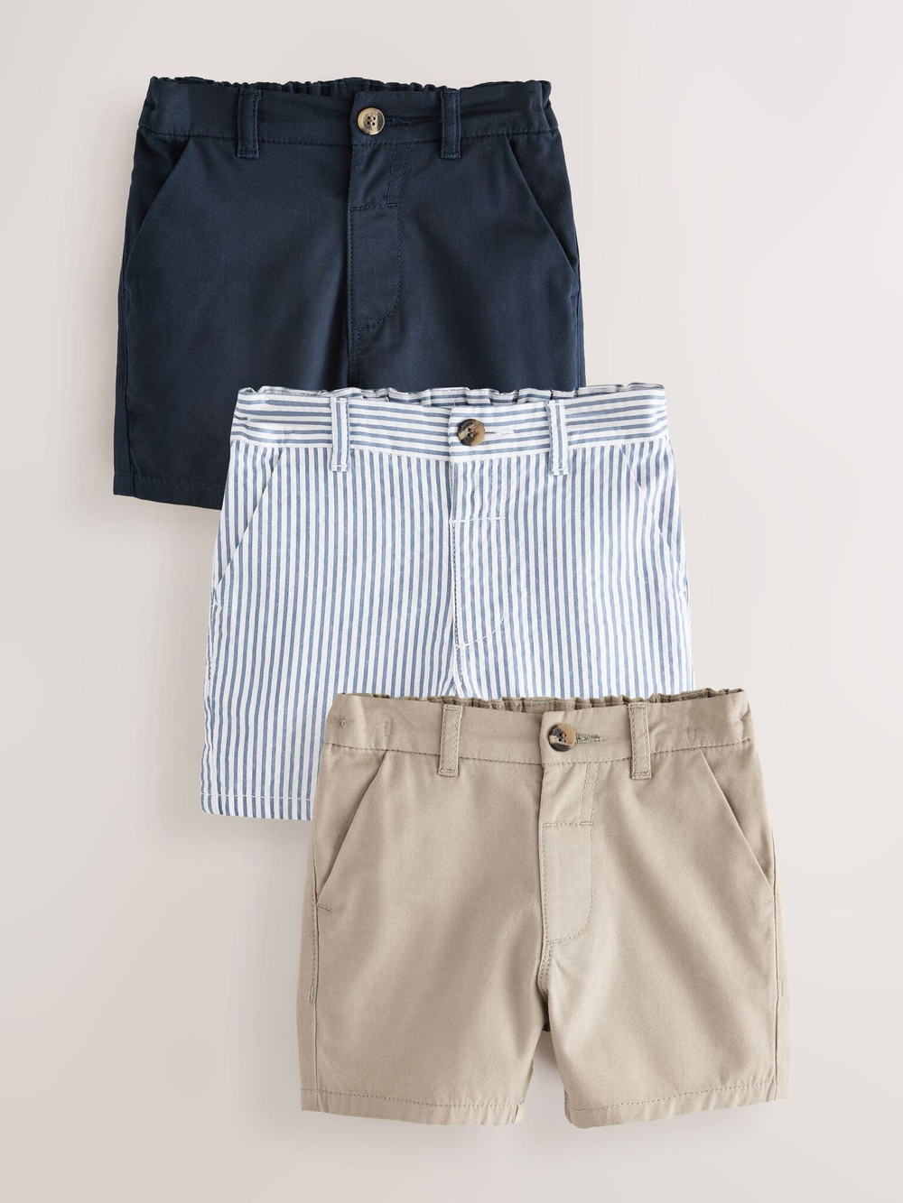Шорты чинос для мальчика Next AG7-139, 3 шт., Синий, Бежевый