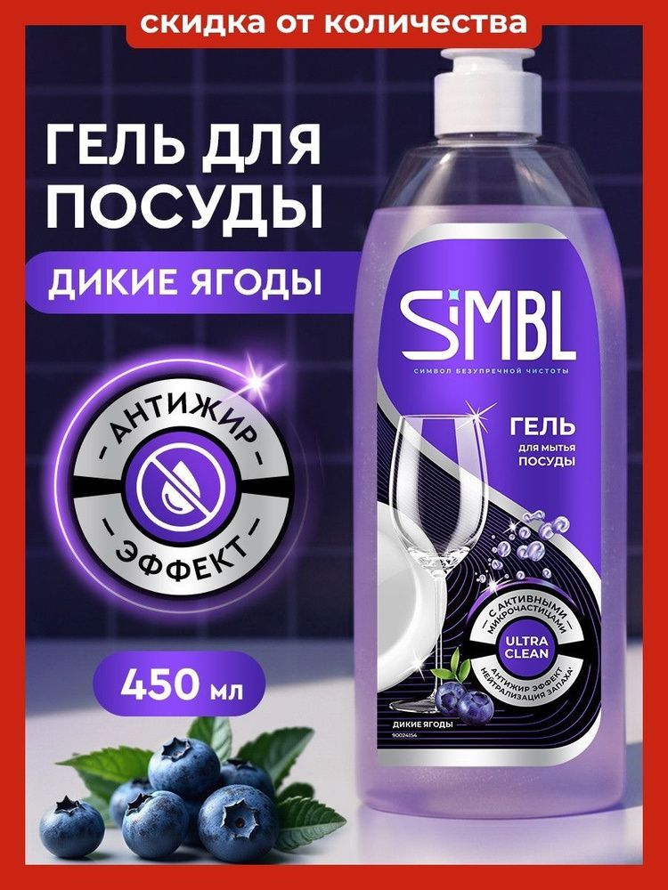 Гель д/мытья посуды SIMBL 450мл Дикие ягоды