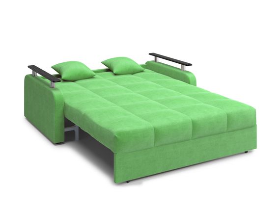 Диван Денвер 1,4 - Velutto 31 зеленый/ коричневая накладка