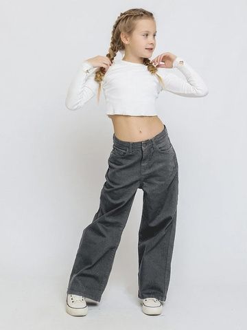 003_ДО24 Джинсы (брюки) для девочки, графит