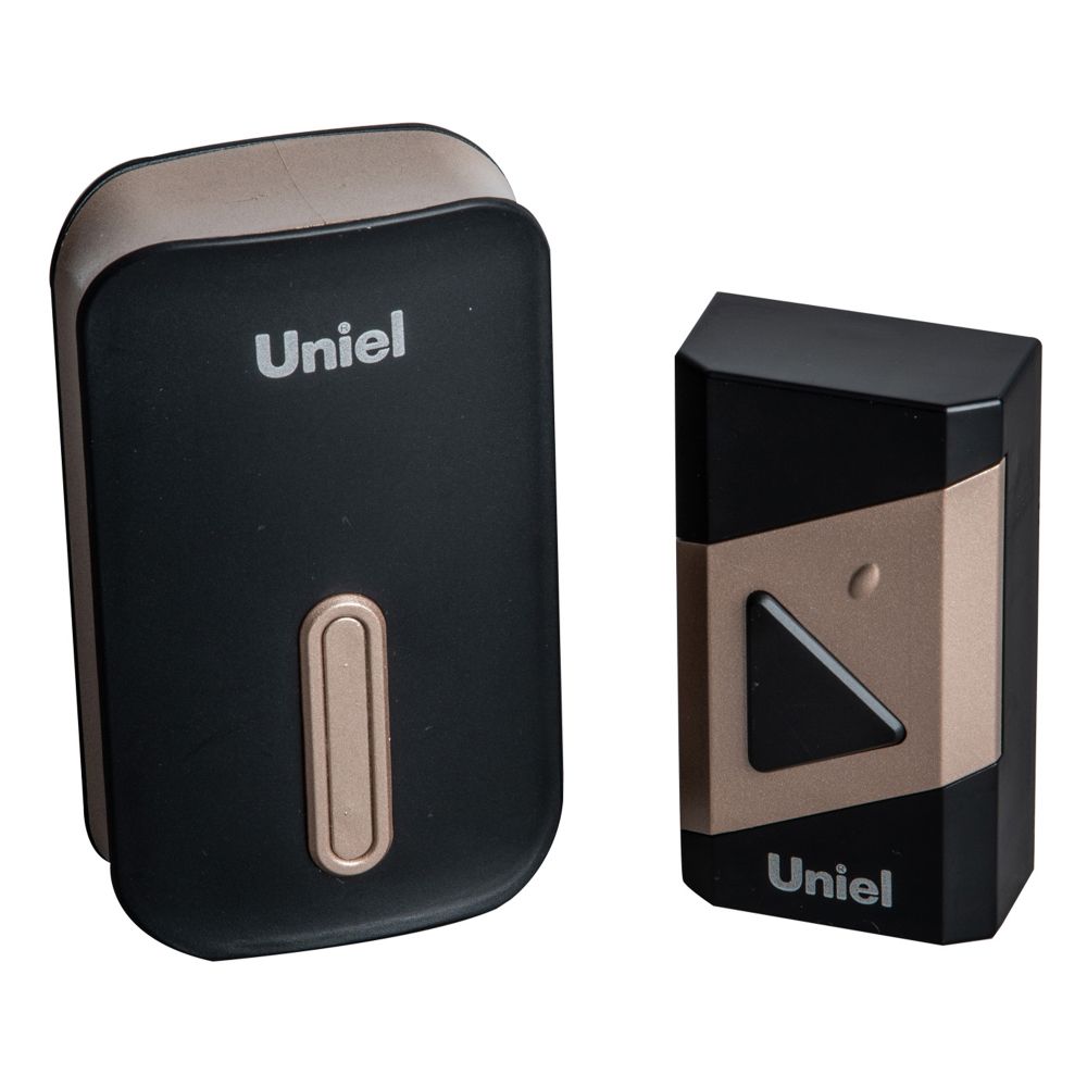 UDB-095W-R1T1-38S-BL-GL Звонок электронный. 220В. Радиус действия 150 м. Черный с золотистым. ТМ Uniel