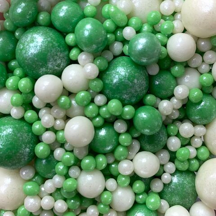 Посыпка кондитерская ассорти (зелёно-белая) 50гр