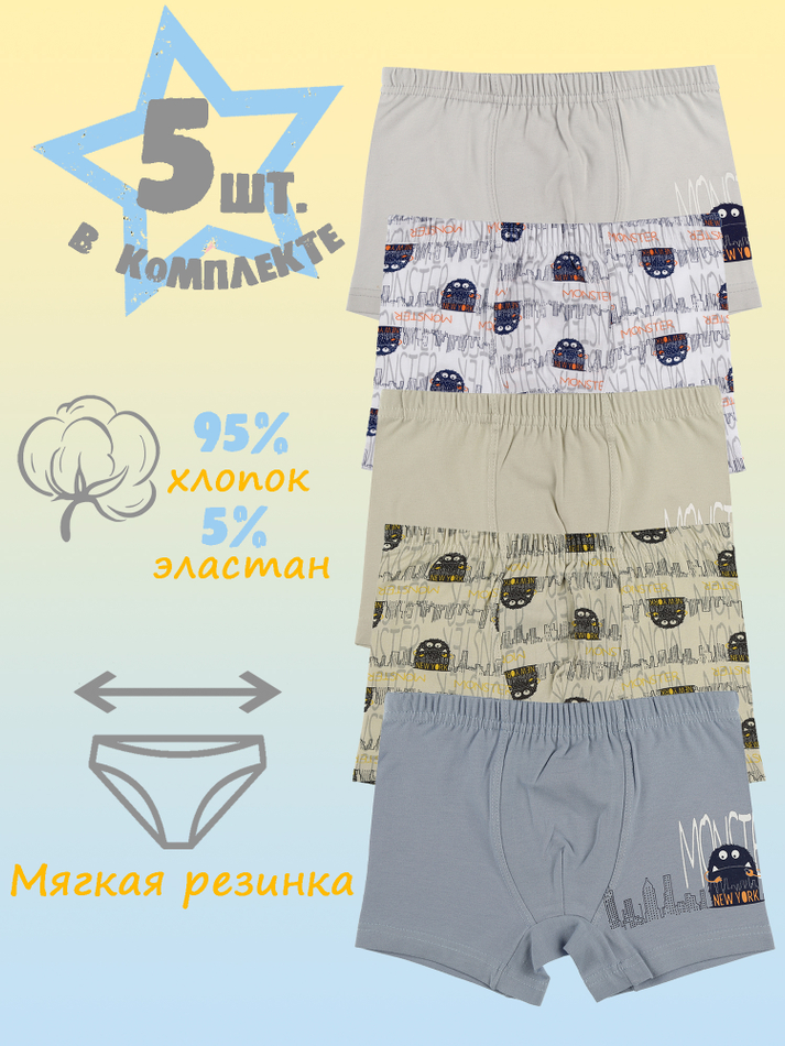 Боксеры для мальчика (5 штук в упаковке)