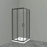 Душевой уголок BelBagno UNO-195-A-2-100-C-NERO 100х100 стекло прозрачное/профиль черный