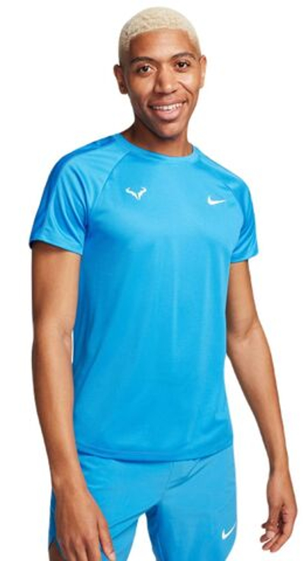 Мужская теннисная футболка Nike Rafa Challenger Dri-Fit Tennis Top - белый, небесный