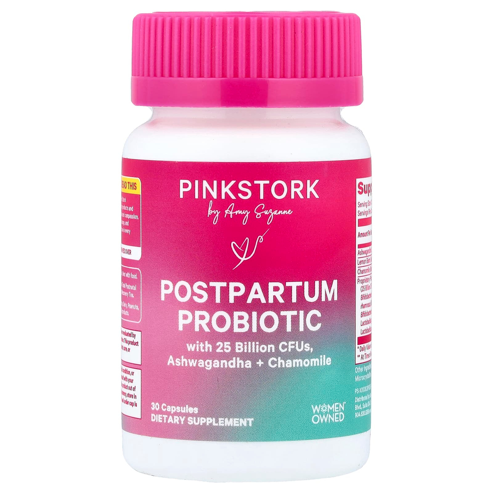 Pink Stork, послеродовой пробиотик, 30 капсул