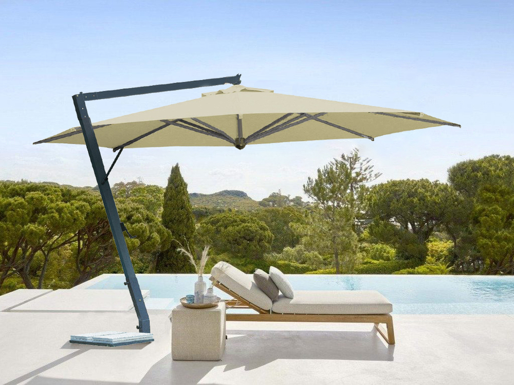 Зонт профессиональный Ø4 м Scolaro Leonardo Braccio, антрацит, слоновая кость