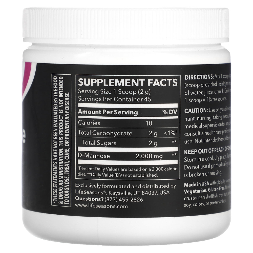 LifeSeasons, D-манноза, 94,97 г (3,3 унции)