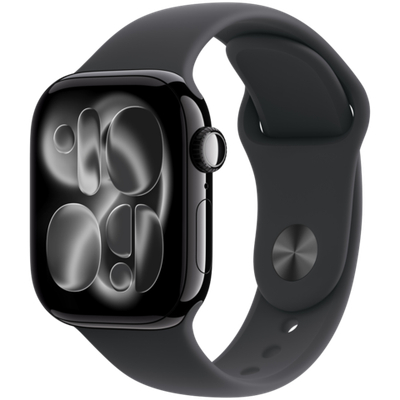 Apple Watch Series 11 GPS 42mm Jet Black Aluminium Case with Black Sport Band - M/L,Model A3331
