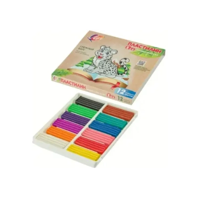 Пластилин 12цв. Луч ZOO 180г.