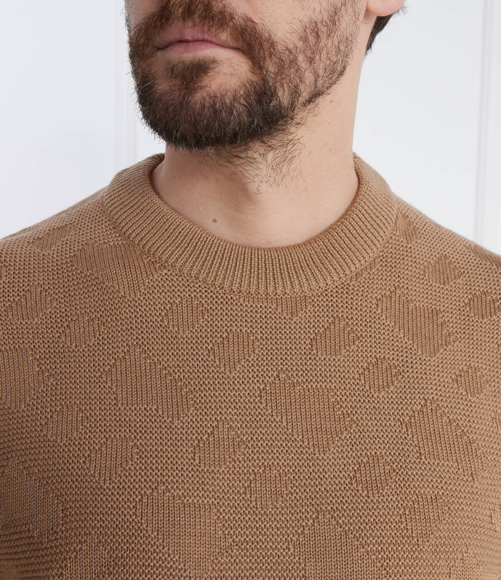 Хлопковый свитер palao BOSS BLACK - коричневый(50506033)