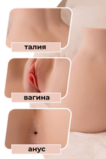 Мастурбатор-полуторс Elina с функцией вибрации (Цвет: телесный)