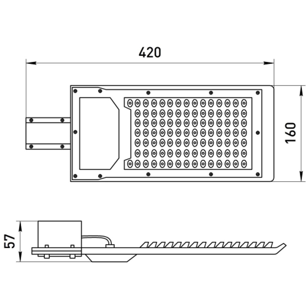 Уличный светильник ЭРА SPP-503-0-30K-100 100Вт 3000K 10000Лм IP65 КСС Ш-с DOB-SMD 48мм | Уличные консольные светильники